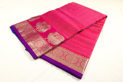 Original – 100% Pure Silk  - Venkatagiri Pattu Saree – Hand woven and handmade zari work – Silkmark certified - P00010