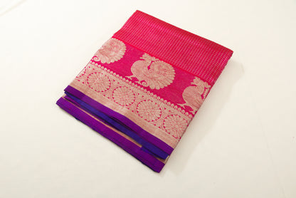 Original – 100% Pure Silk  - Venkatagiri Pattu Saree – Hand woven and handmade zari work – Silkmark certified - P00010