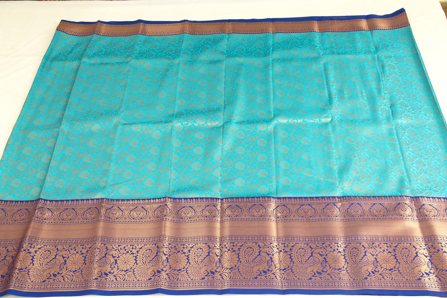 Dharmavaram Pattu Silk Saree – Art Silk -Big border – Kadiyal Kuttu – Zari brocade saree - P00112