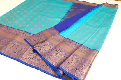 Dharmavaram Pattu Silk Saree – Art Silk -Big border – Kadiyal Kuttu – Zari brocade saree - P00112