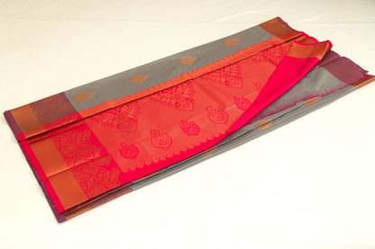 Kanchipuram Pattu Silk Saree – Semi Silk –Box Bhutta Saree- P00135