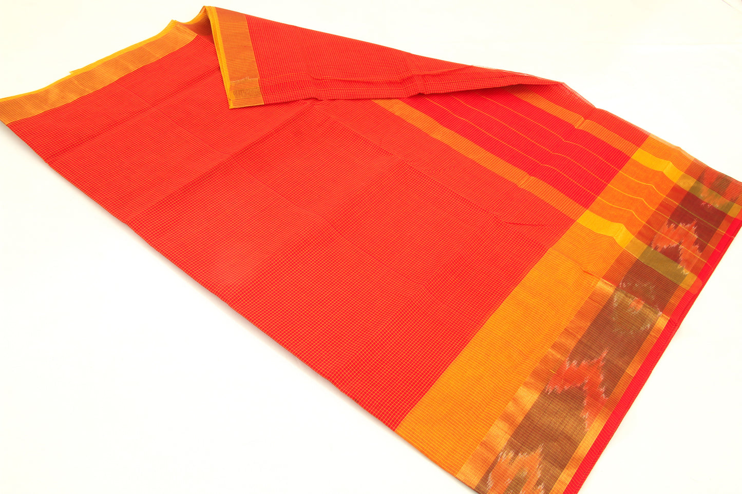 Venkatagiri Ikat Cotton Sarees with Pochampally Ikat border – 100% Cotton Sarees – Perfect for all occasions – P000240 A