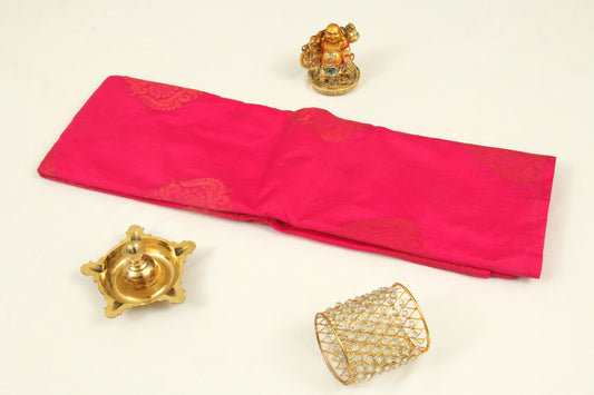 Kanchipuram Semi silk fancy  Saree –Bhutta design- Red Pink - Zari/thread work in body and pallu - P00186