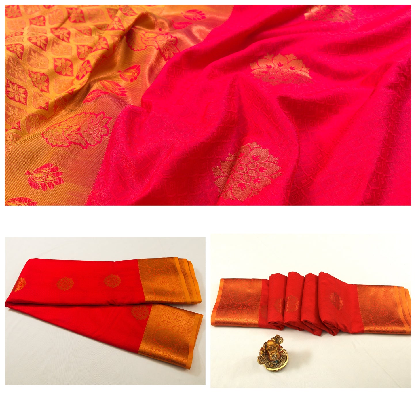 Dharmavaram Pattu Silk Saree – Art Silk -Emboss Bhutta – Big Bhutti saree - P00110