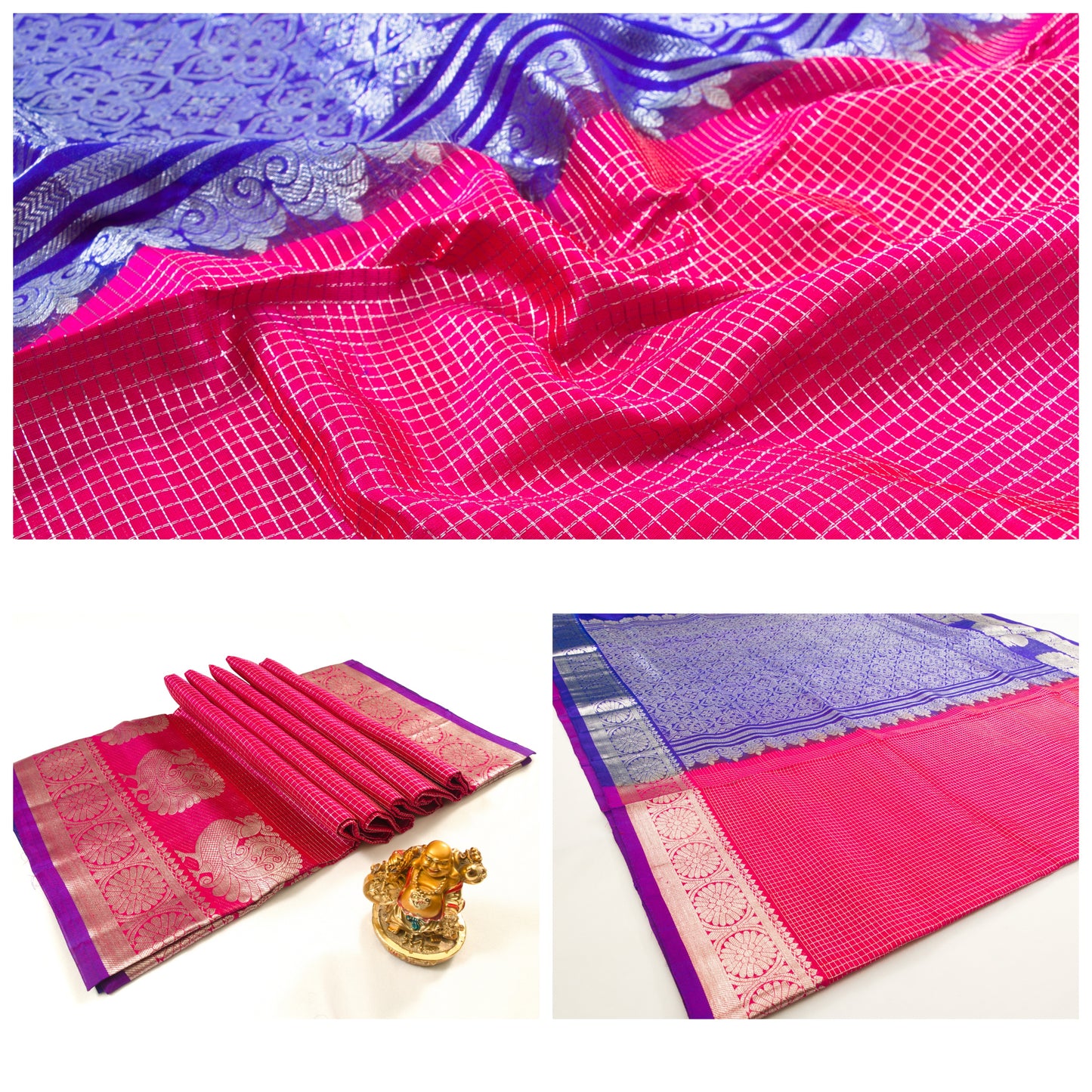 Original – 100% Pure Silk  - Venkatagiri Pattu Saree – Hand woven and handmade zari work – Silkmark certified - P00010