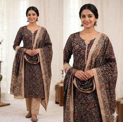 Kalamkari 3 piece printed Jaipur salwar suit