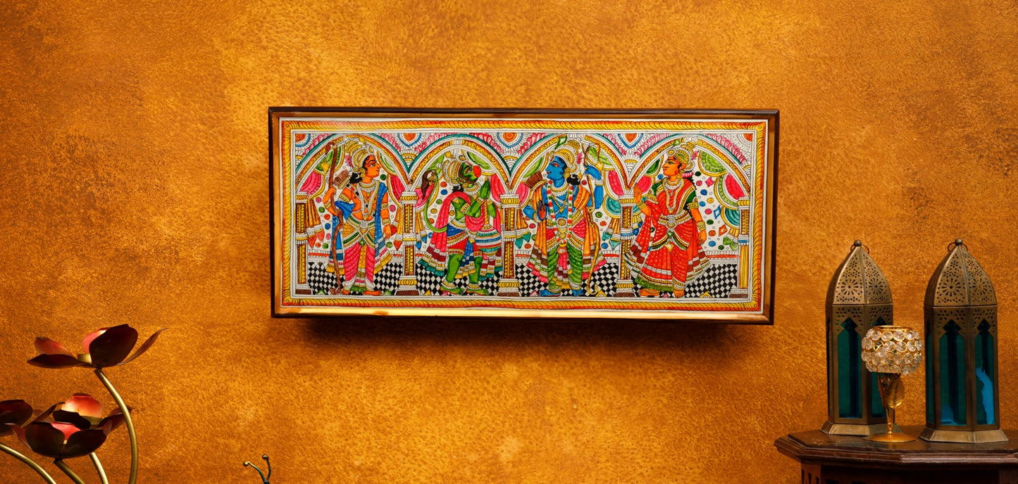 Nimmalkunta Tholu Bommalu – Exclusive Wall Paintings – Ramayan story telling –  No Frame included - For Home Décor -  P000106