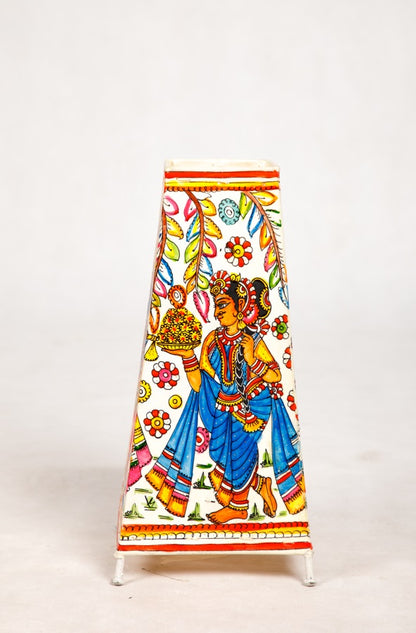 Nimmalkunta Tholu Bommalu –Locally crafted Lamp Shades- Height 12 inches square–Radha-krishna Artwork–  For Home Décor/Pooja Room -  P000120