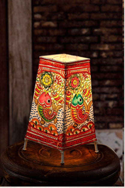 Nimmalkunta Tholu Bommalu –Locally crafted Lamp Shades- Height 8 inches square –Fish Artwork–  For Home Décor/Pooja Room -  P000122