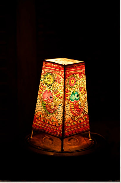 Nimmalkunta Tholu Bommalu –Locally crafted Lamp Shades- Height 8 inches square –Fish Artwork–  For Home Décor/Pooja Room -  P000122