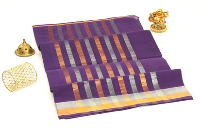 Venkatagiri Cotton Sarees with Bhutta design –  Plum Purple - 100% Cotton Sarees - P00018