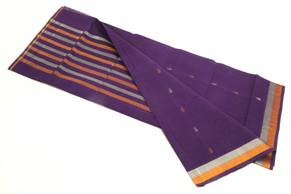Venkatagiri Cotton Sarees with Bhutta design –  Plum Purple - 100% Cotton Sarees - P00018