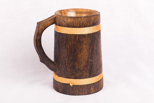 Udayagiri Cutlery -Classic Beer Mug – Wooden – For Home/Bar/Café/Pubs – Made with Bamboo Wood – 6.5 x 4.5 in. – P00020/P00021