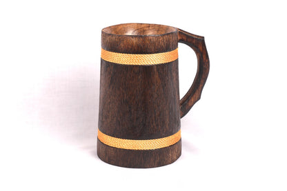 Udayagiri Cutlery -Classic Beer Mug – Wooden – For Home/Bar/Café/Pubs – Made with Bamboo Wood – 6.5 x 4.5 in. – P00020/P00021