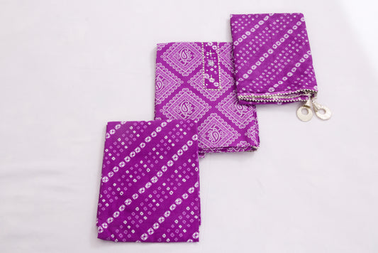 Jaipur Block printed Salwar set – 3 piece salwar set – 100% Cotton– Warm Purple and white - Perfect for all occasions – P000287