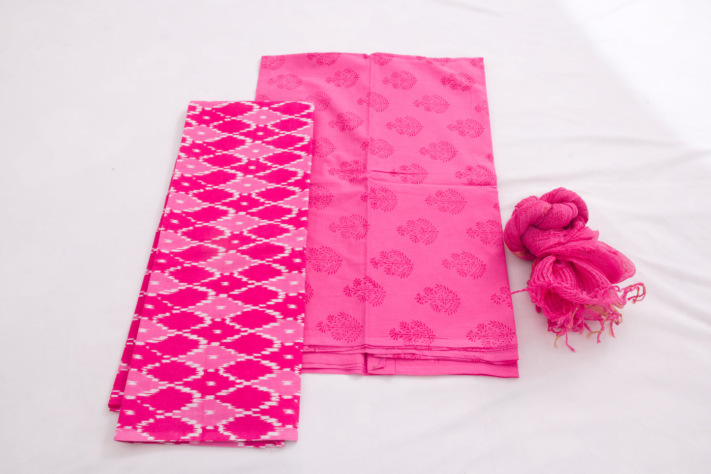 Jaipur Block printed Salwar set – 3 piece Kota Doriya Dupatta suit – 100% Cotton– Artyclick Crimson and Persian Pink - Perfect for all occasions – P000290