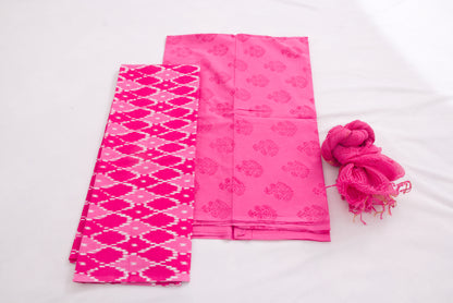 Jaipur Block printed Salwar set – 3 piece Kota Doriya Dupatta suit – 100% Cotton– Artyclick Crimson and Persian Pink - Perfect for all occasions – P000290