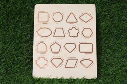 Double-Sided Wooden Tracing Board – Numbers & Shapes- Kondapalli Wooden Craft –Locally crafted