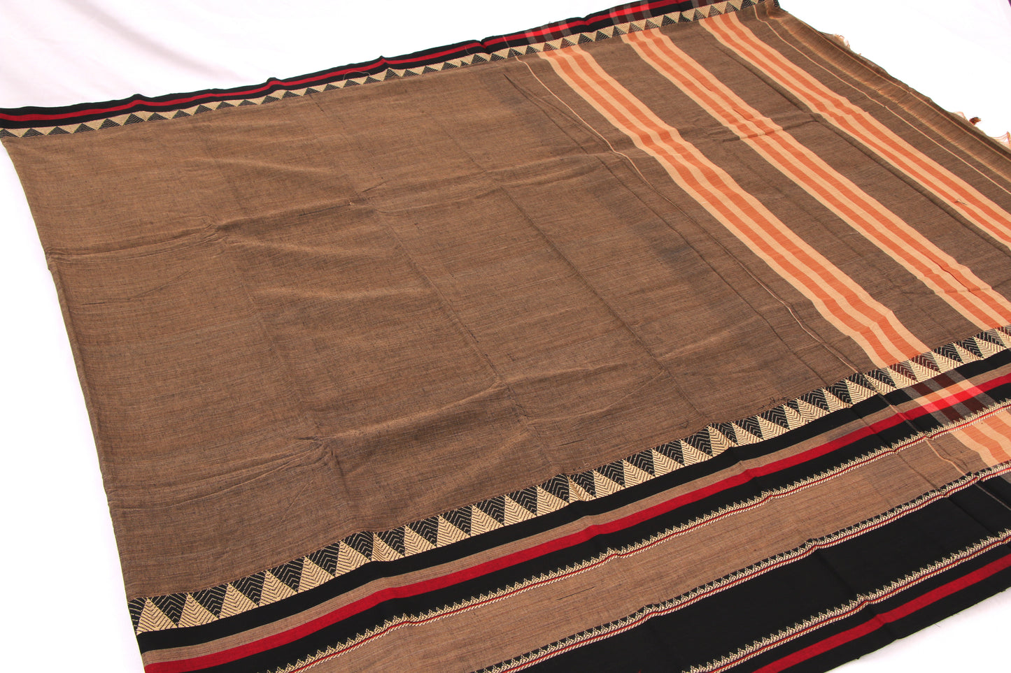 Narayanpet Cotton sarees – Roman Coffee - 100% Cotton Sarees – Perfect for all occasions – P000353