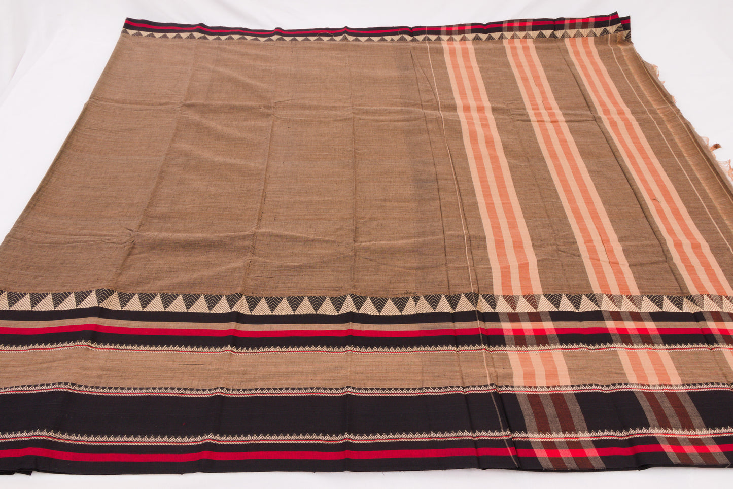 Narayanpet Cotton sarees – Roman Coffee - 100% Cotton Sarees – Perfect for all occasions – P000353