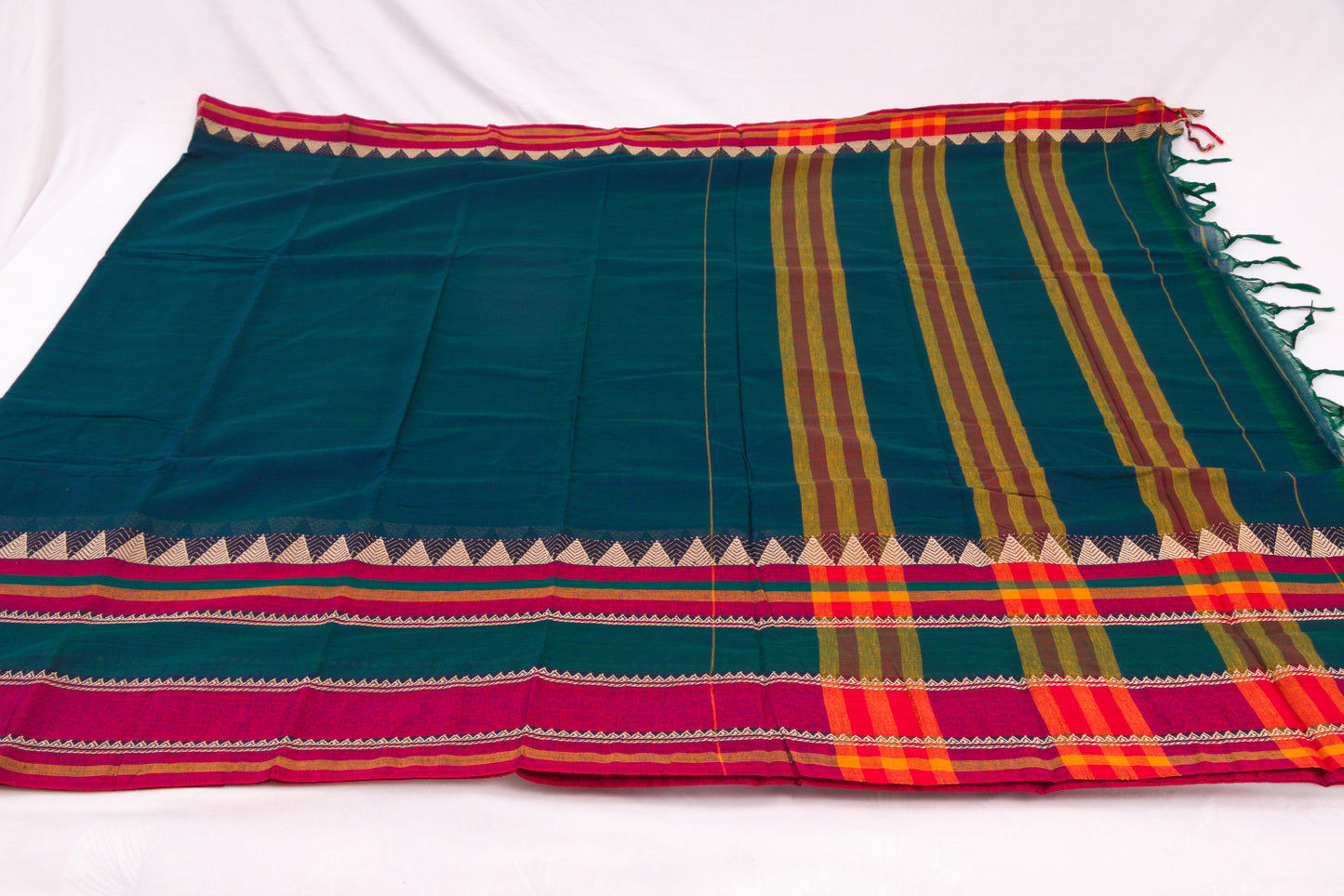 Narayanpet Cotton sarees – Sherpa Blue - 100% Cotton Sarees – Perfect for all occasions – P000355