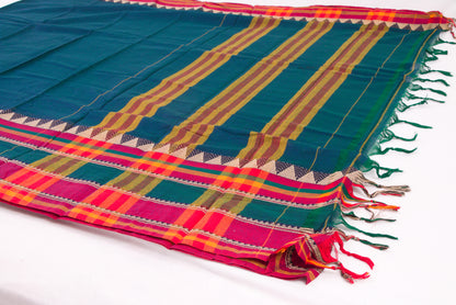 Narayanpet Cotton sarees – Sherpa Blue - 100% Cotton Sarees – Perfect for all occasions – P000355