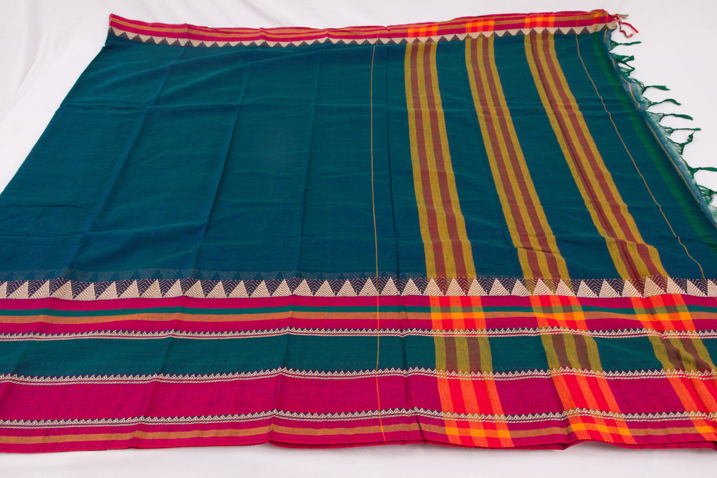 Narayanpet Cotton sarees – Sherpa Blue - 100% Cotton Sarees – Perfect for all occasions – P000355