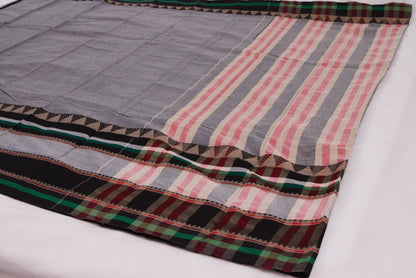 Narayanpet Cotton sarees – Regent Grey - 100% Cotton Sarees – Perfect for all occasions – P000356