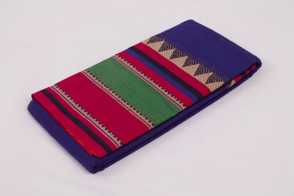 Narayanpet Cotton sarees – Dark Indigo - 100% Cotton Sarees – Perfect for all occasions – P000357