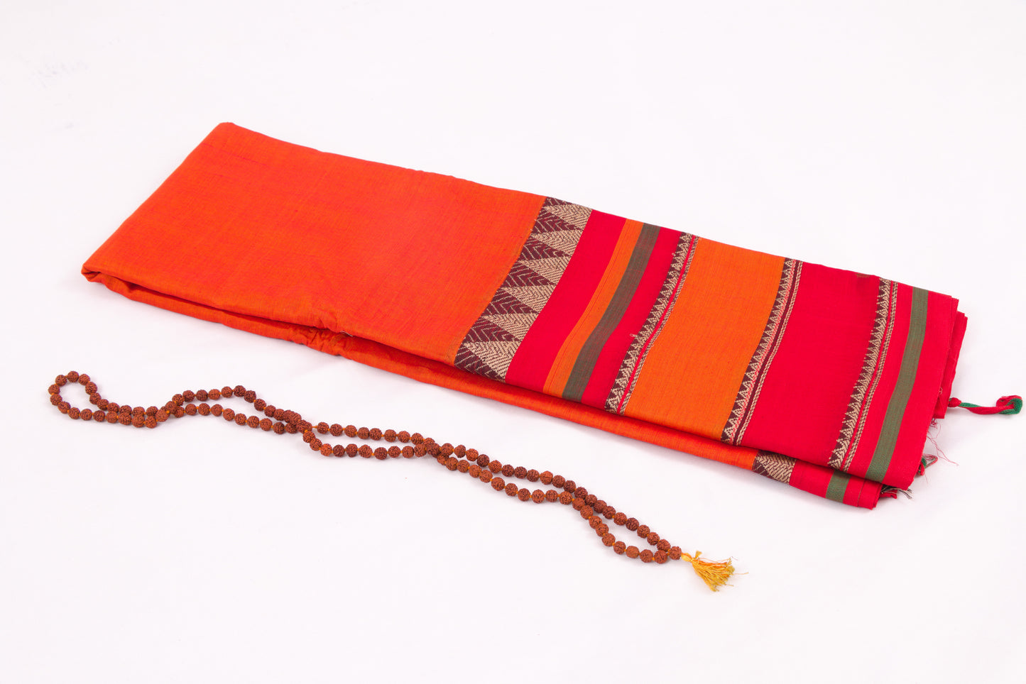Narayanpet Cotton sarees – Orangey Red - 100% Cotton Sarees – Perfect for all occasions – P000358