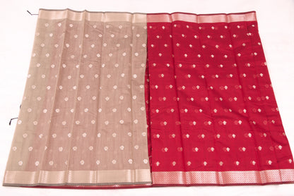 Kovai Kora Cotton Sarees – Scarlet - 100% Cotton Sarees – Bhutta Design - Perfect for all occasions – P000359