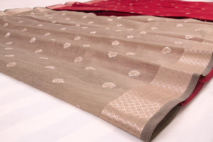 Kovai Kora Cotton Sarees – Scarlet - 100% Cotton Sarees – Bhutta Design - Perfect for all occasions – P000359