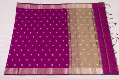 Kovai Kora Cotton Sarees – Fuchasia - 100% Cotton Sarees – Bhutta Design - Perfect for all occasions – P000360