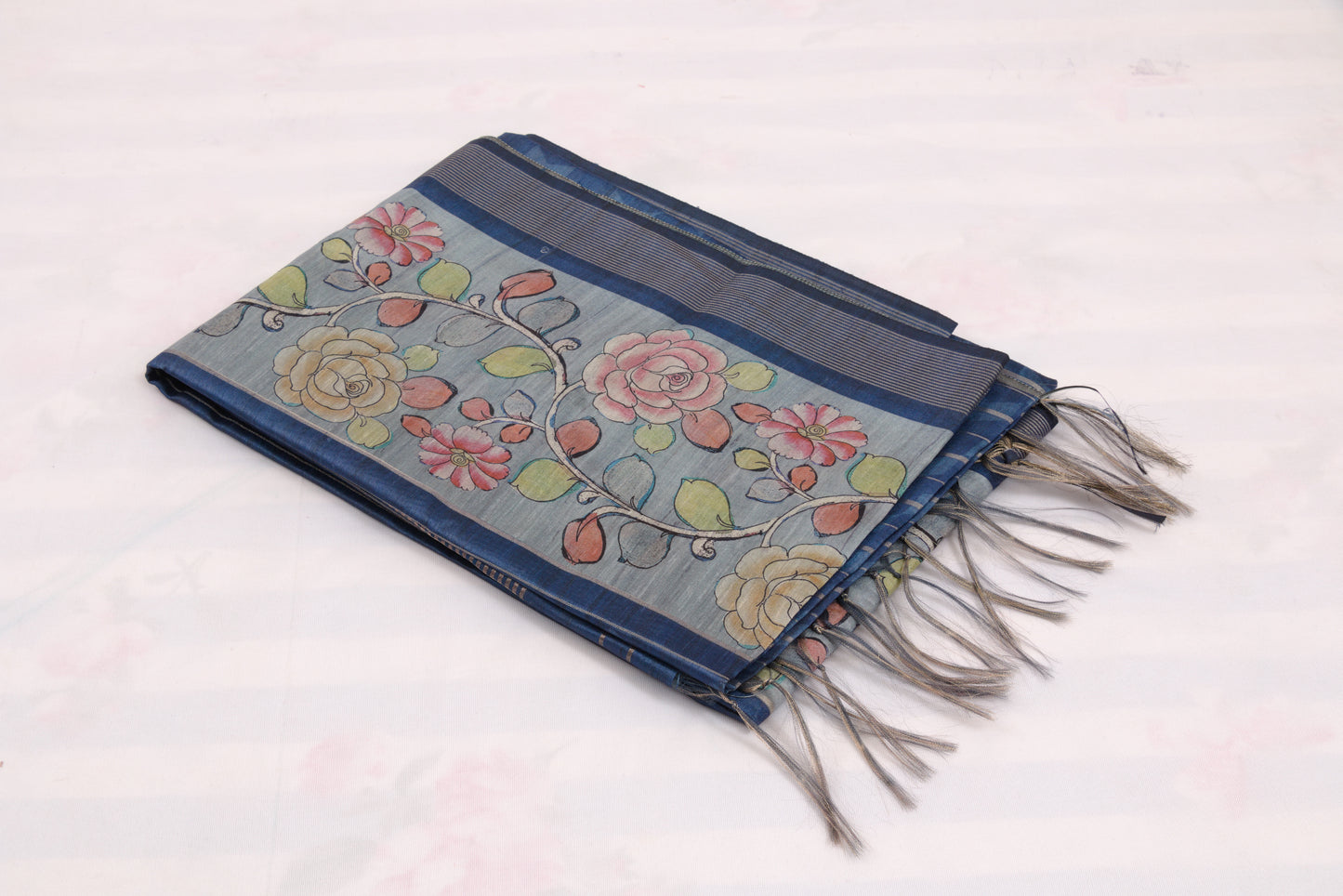 Kovai Tussar silk saree with natural texture and subtle woven motifs