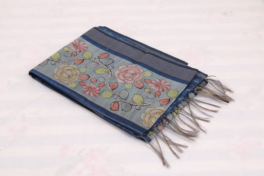 Kovai Tussar silk saree with natural texture and subtle woven motifs