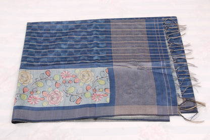 Kovai Tussar silk saree showcasing earthy tones and soft sheen