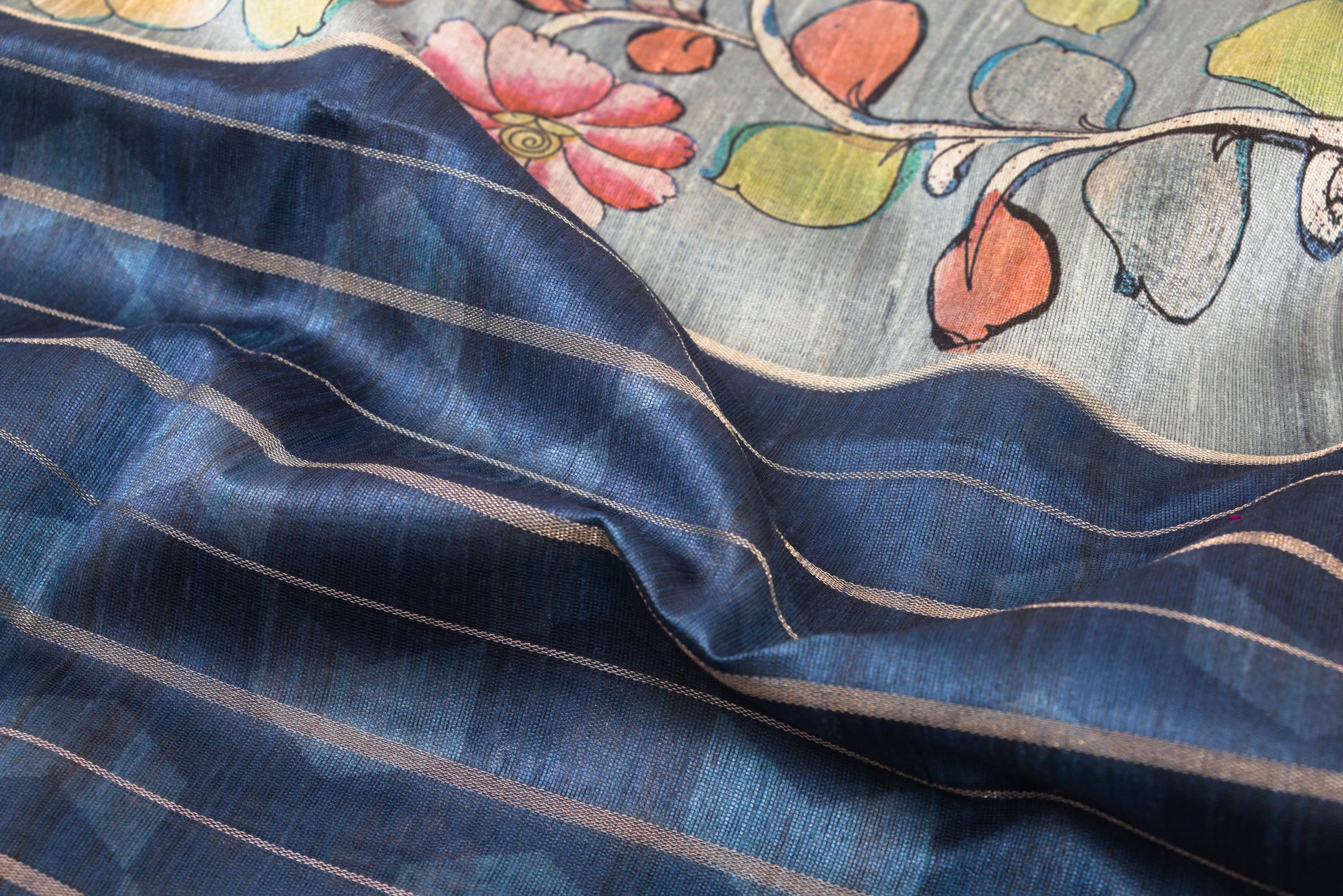 Pure Tussar silk saree from Kovai with minimal zari detailing