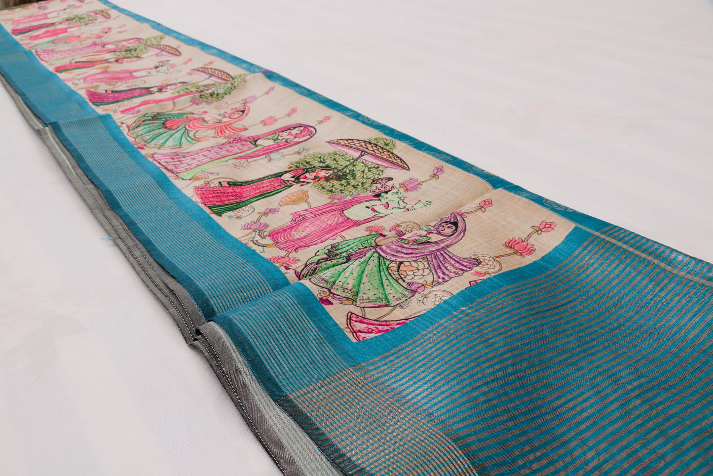 Kovai Tussar silk saree showcasing earthy tones and soft sheen