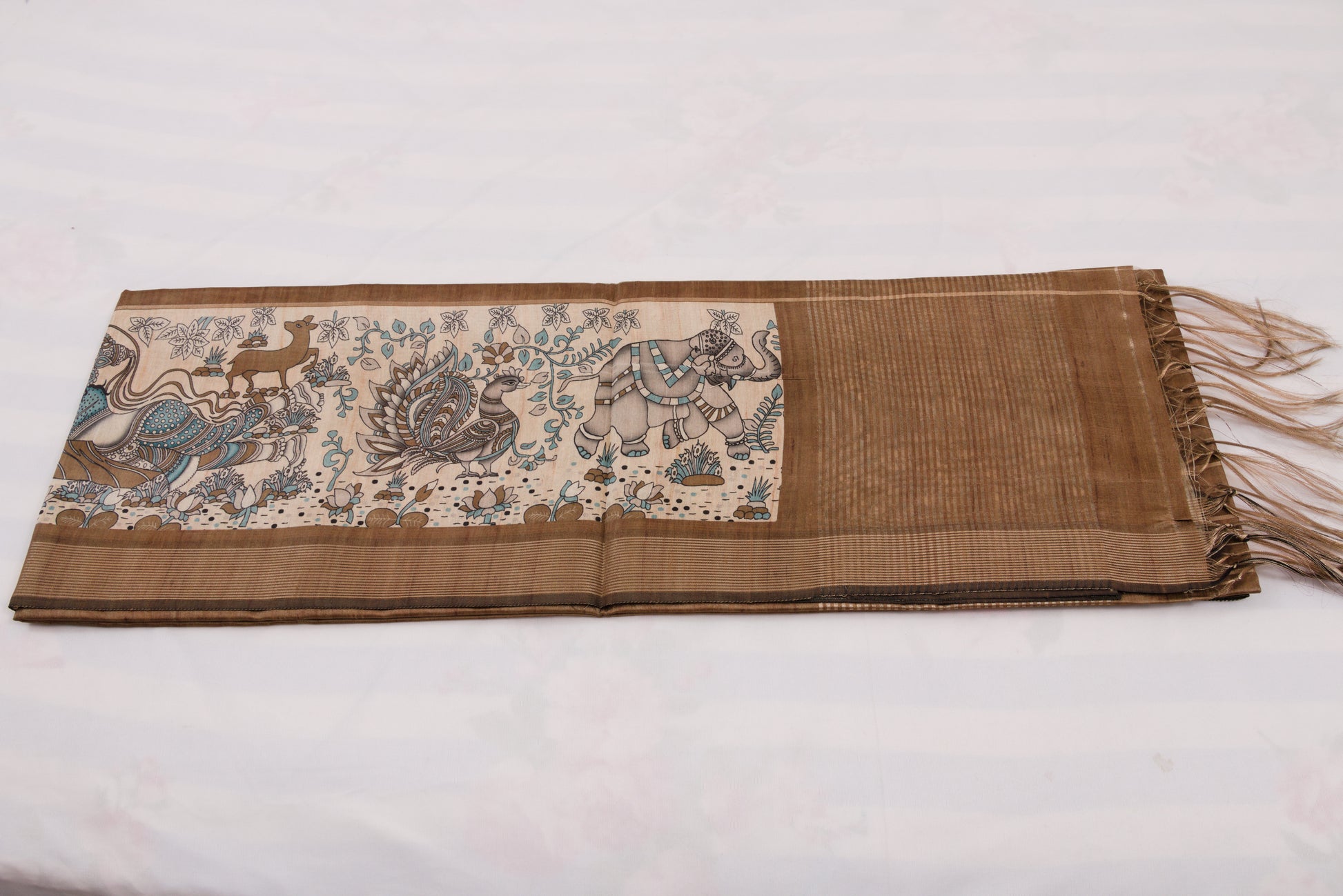 Kovai Tussar silk saree in natural silk hues