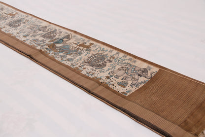 Pure Tussar silk saree from Kovai with minimal zari detailing