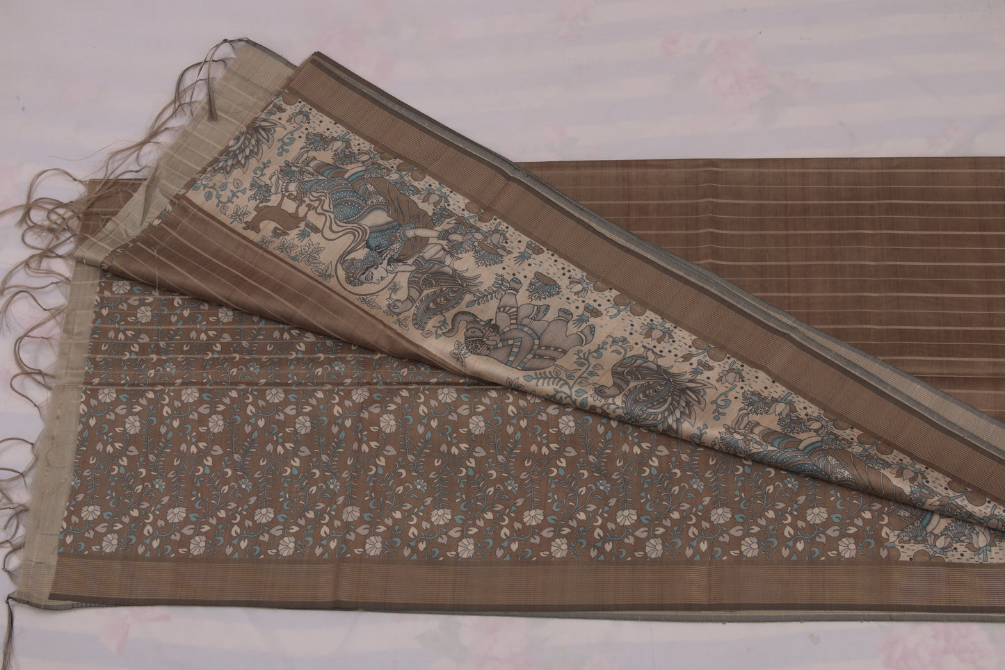 Traditional Kovai Tussar silk saree with lightweight drape and elegant finish