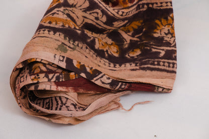 Ethnic brown and green Kalamkari 3 piece salwar suit for women