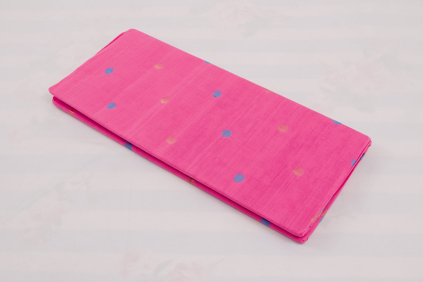 Venkatagiri cotton saree in pink with dotted bhutta design