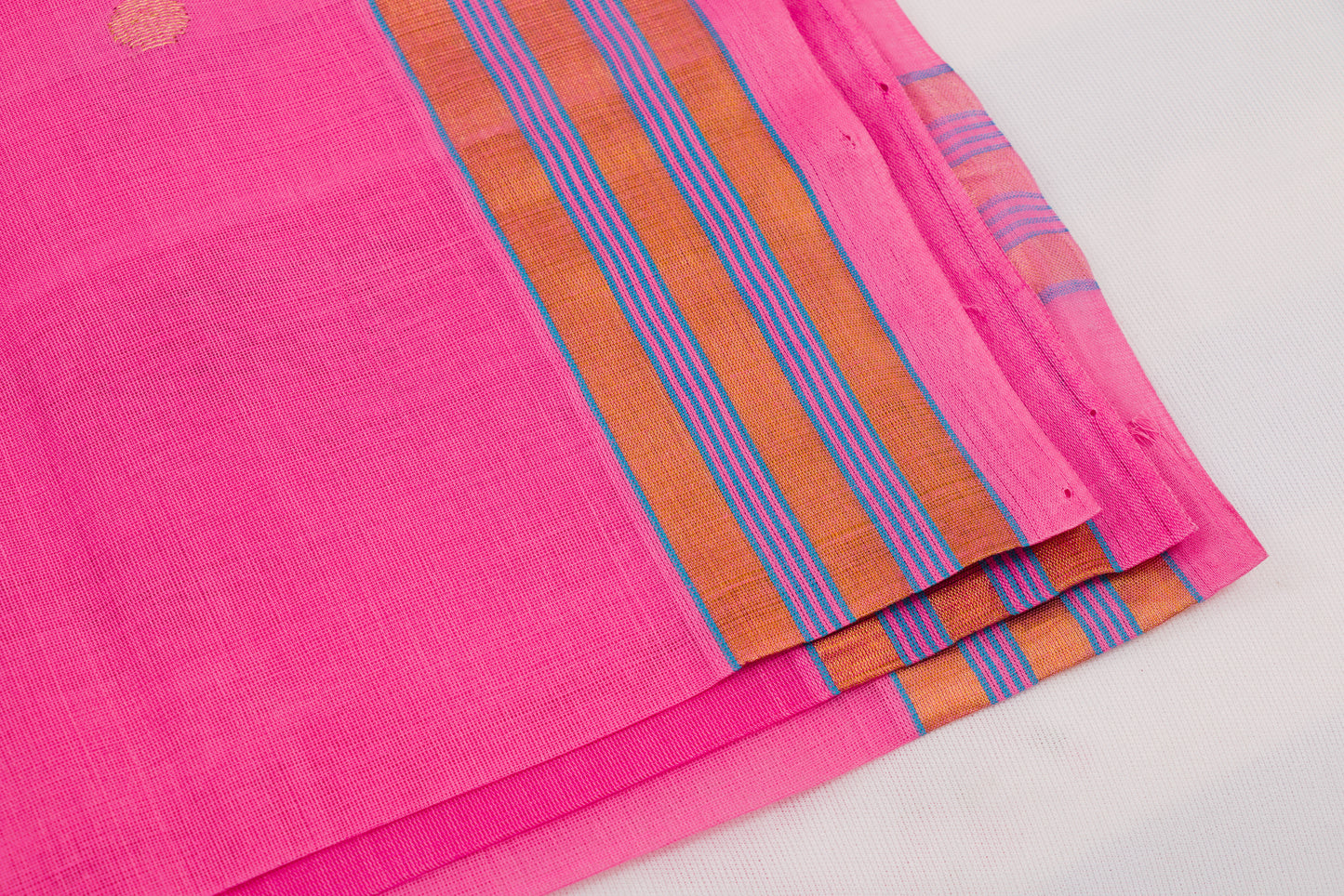 Soft cotton Venkatagiri saree with simple bhutta weave pattern