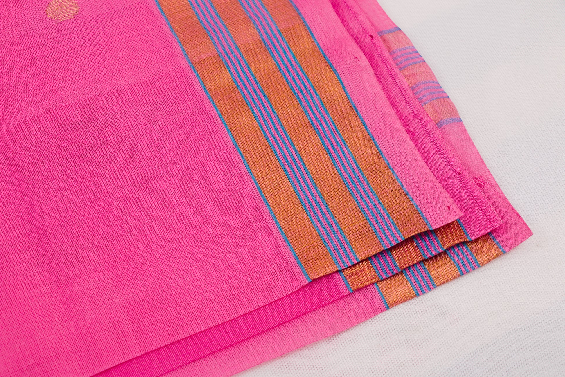 Soft cotton Venkatagiri saree with simple bhutta weave pattern