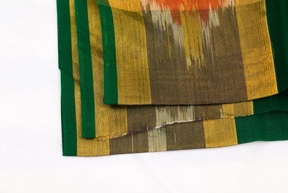 Lightweight Venkatagiri cotton saree with decorative ikat woven border