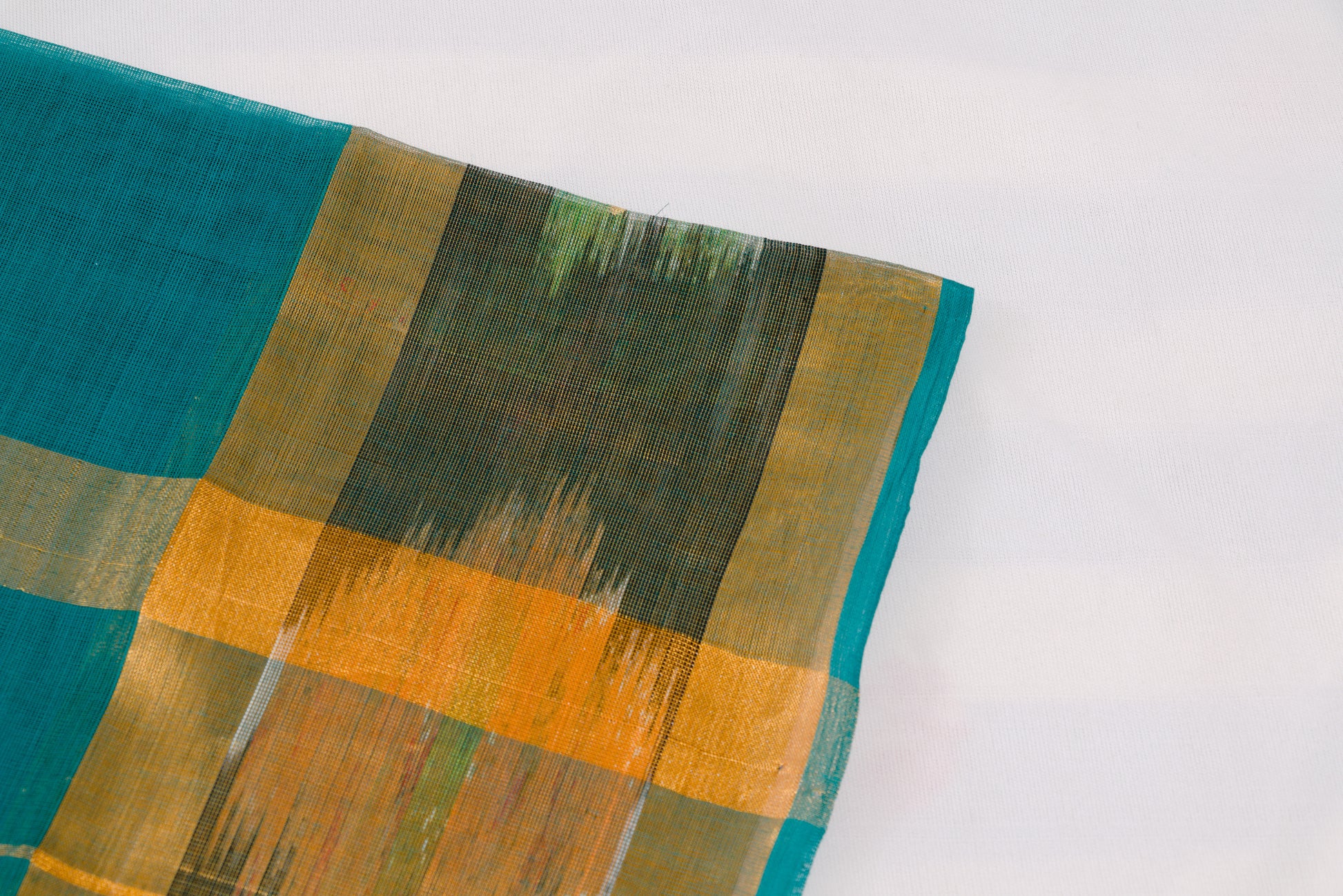 Authentic Venkatagiri handloom saree with gold zari stripes and ikat border