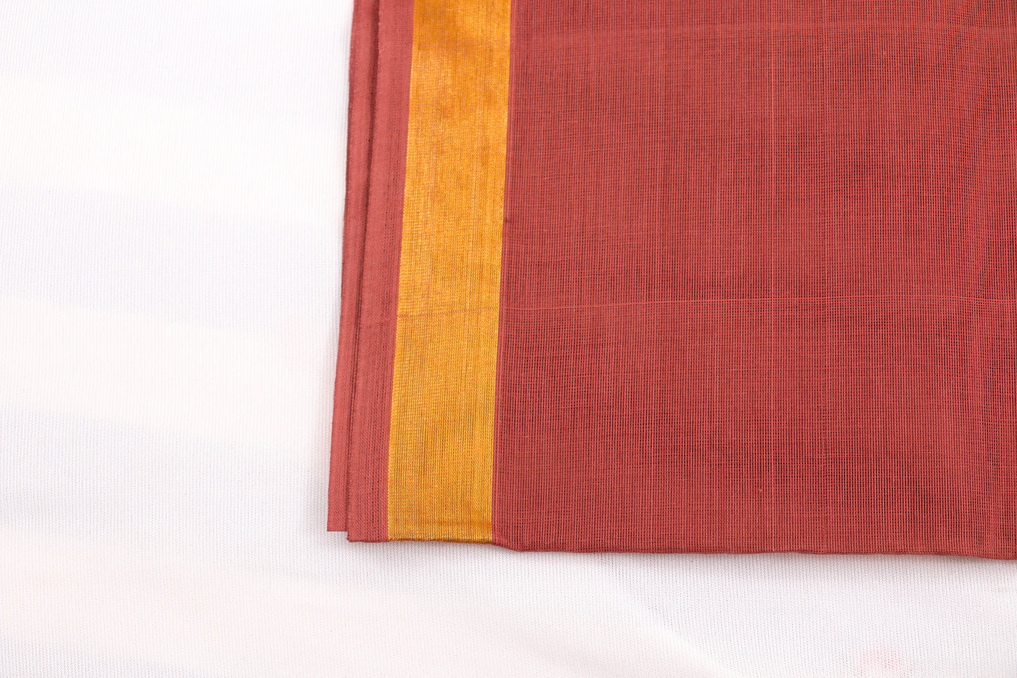Pure cotton Venkatagiri saree in Maroon with woven ikat border