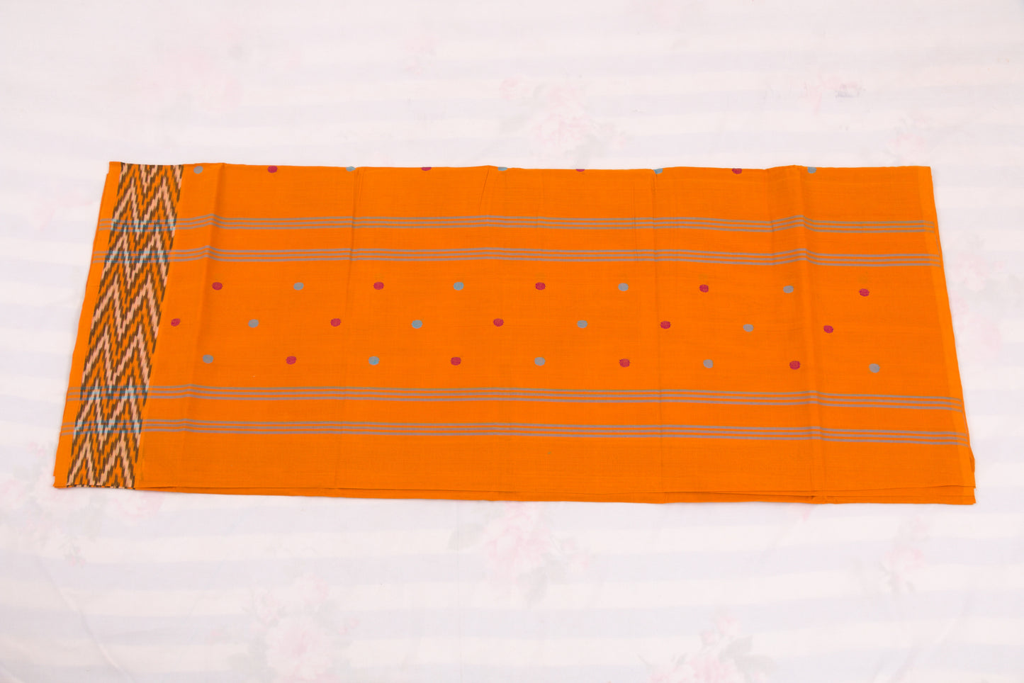 Traditional Venkatagiri cotton saree with small butta patterns and border