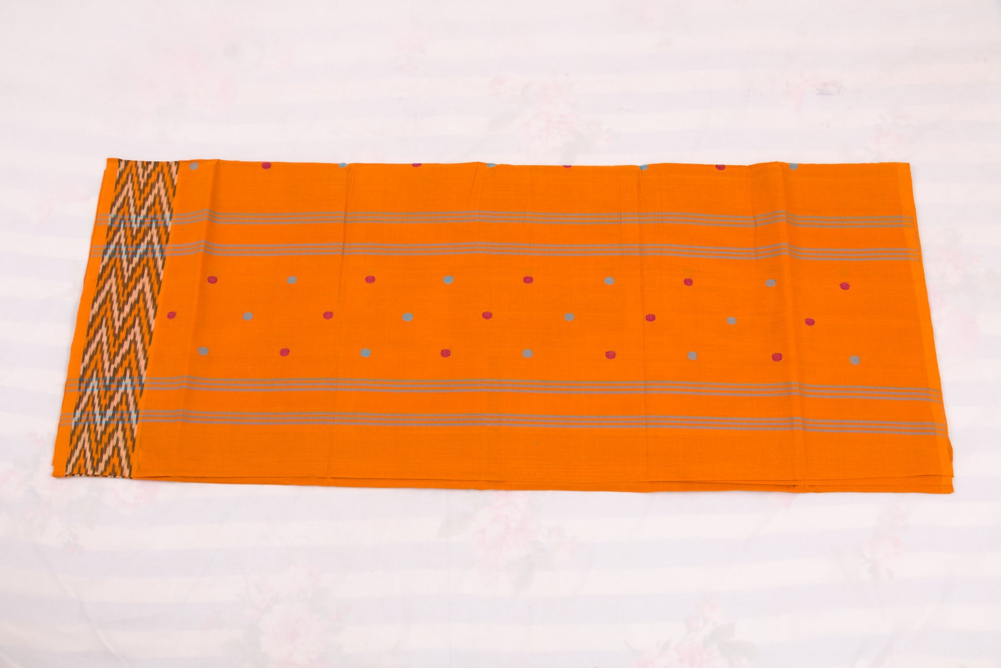 Traditional Venkatagiri cotton saree with small butta patterns and border